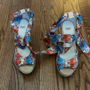 Never worn UGG tie wedges